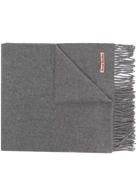 Grey oversize fringe scarf - unisex